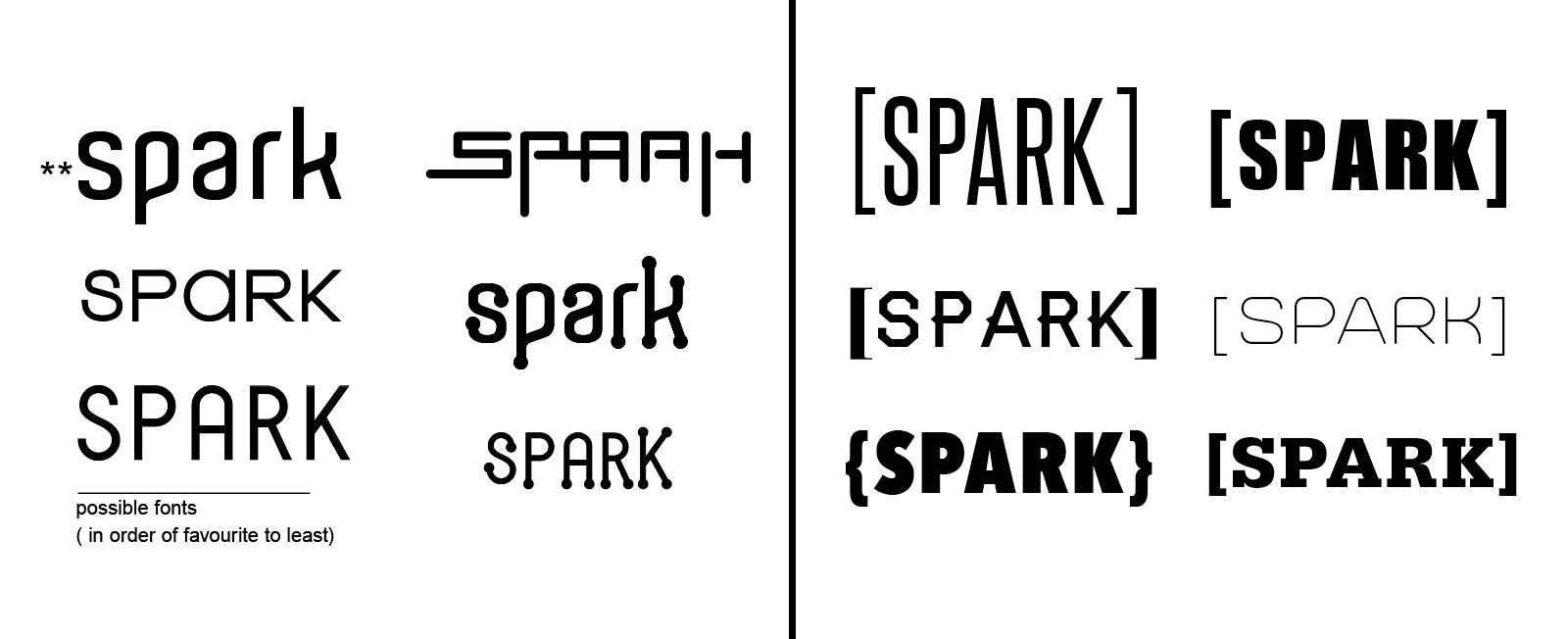 Spark logo roughs
