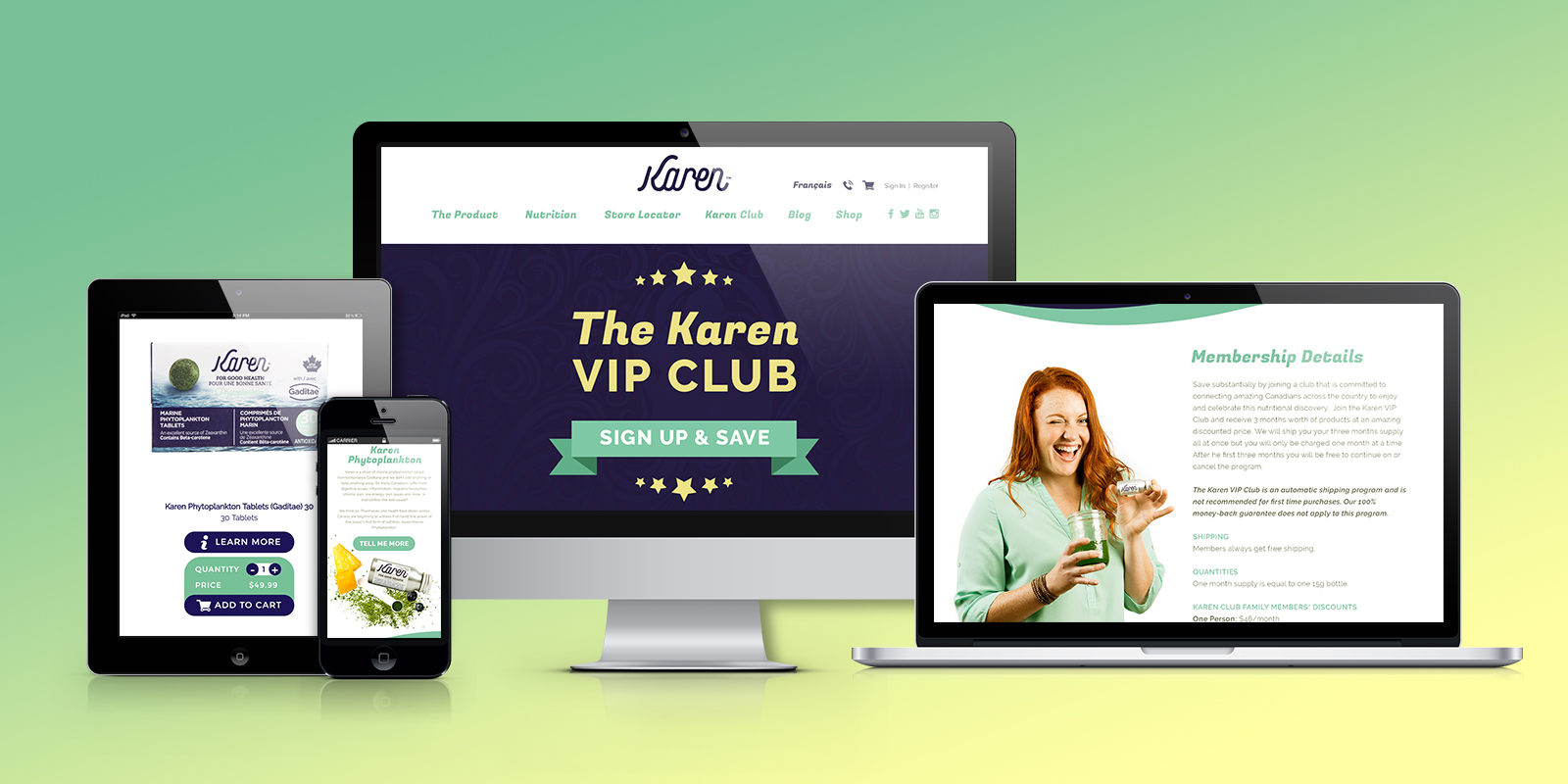 Karen VIP Club web page