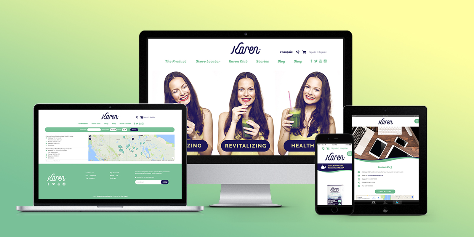 Karen website on different devices